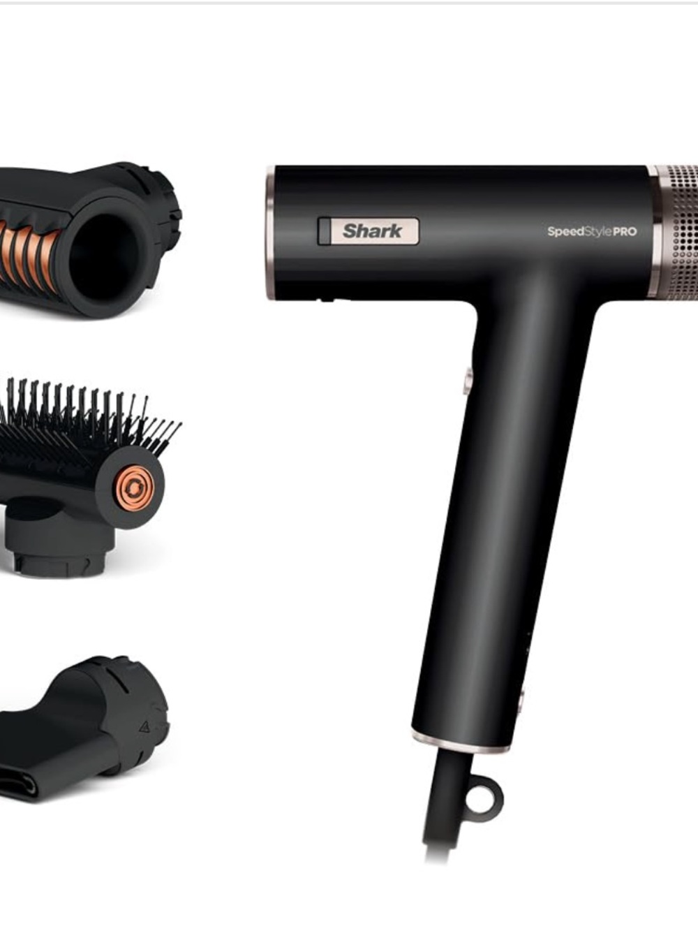 Shark SpeedStyle PRO Black Hair Dryer with Styling Attachments